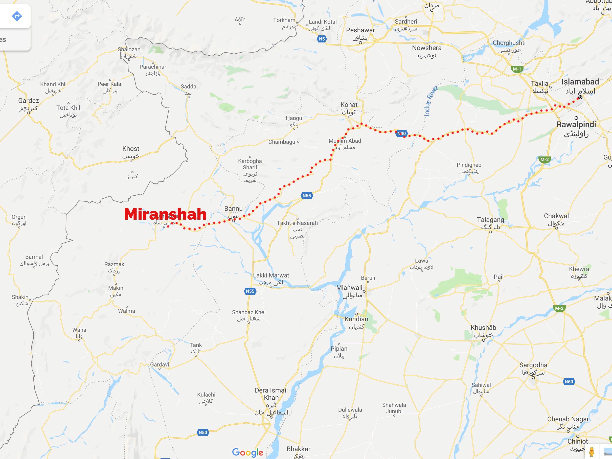 Map of Waziristan